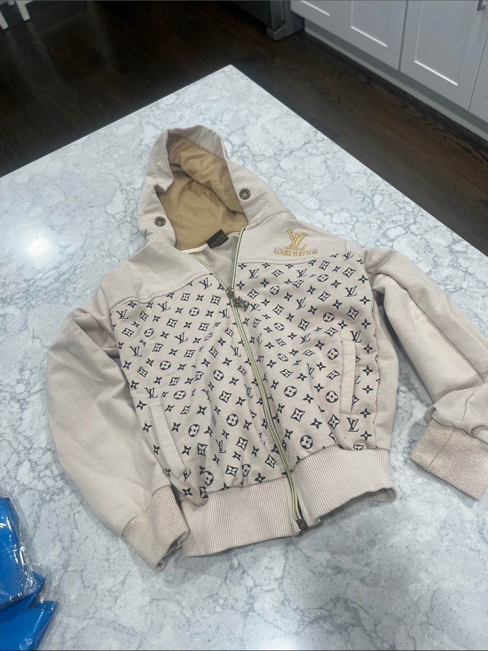 Little Girl’s LV Zip Up Hoodie Sweatshirt-Size 6/7